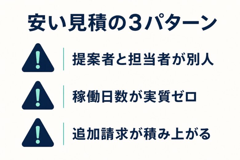 相場より安いコンサル見積の3パターン