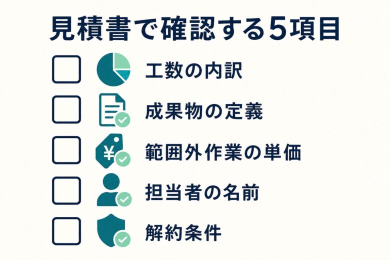 コンサルの見積書で確認する5項目
