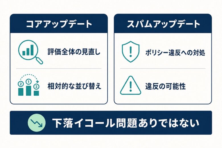 コアアップデートとスパムアップデートの違い
