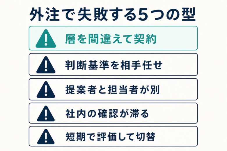Webマーケティング外注で失敗する5つの型