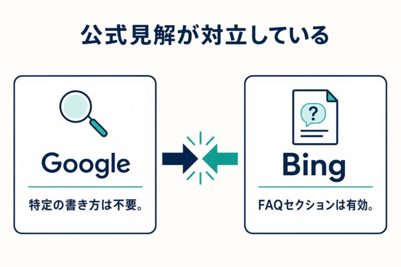 FAQ形式についてGoogleとBingで公式見解が対立