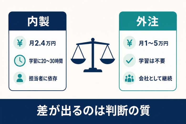 MEO対策の内製と外注の比較