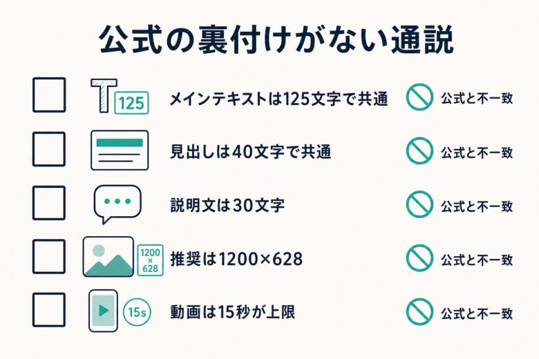 Meta広告で公式の裏付けがない通説の一覧