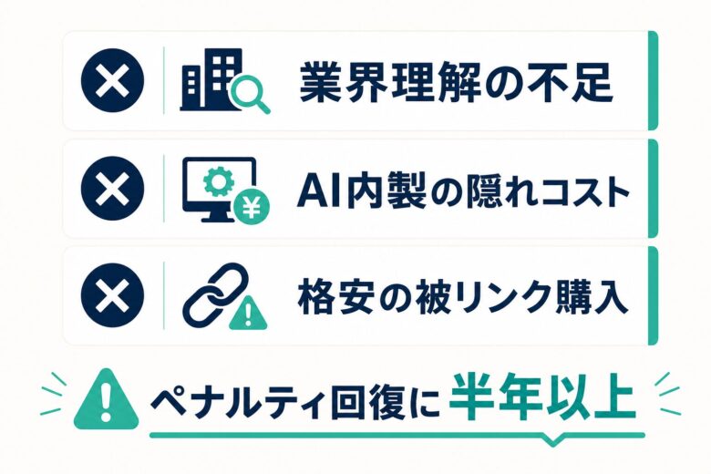 相場より安いSEOコンサルの失敗パターン