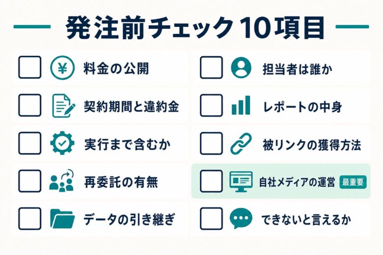 SEO会社の発注前チェックリスト10項目