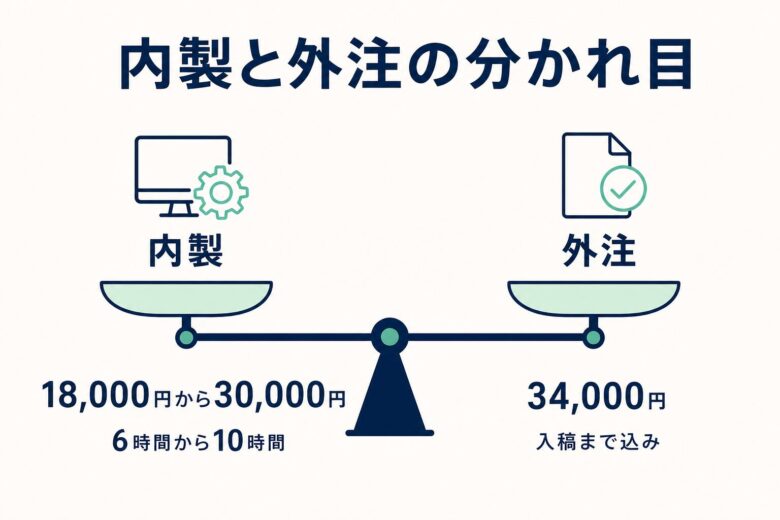 記事制作の内製と外注の損益分岐