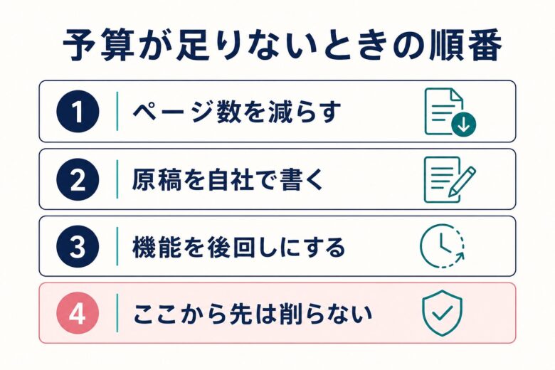 予算が足りないときに削る順番