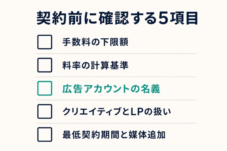 リスティング広告運用代行の契約前チェック5項目