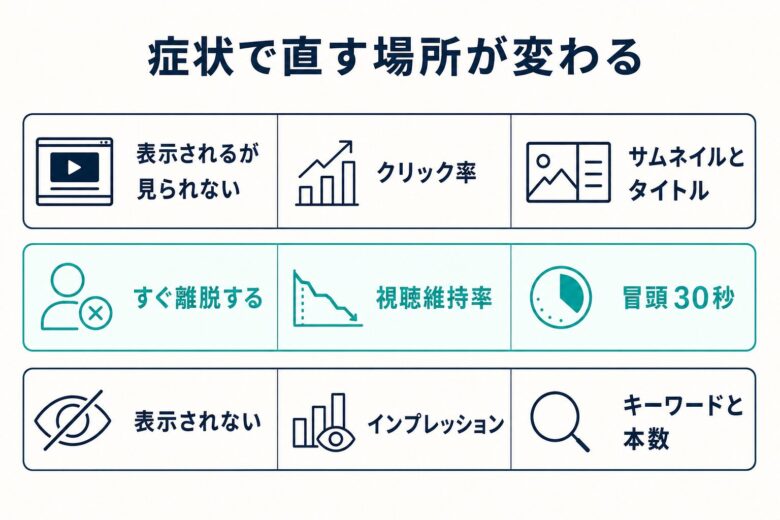 YouTubeの症状別に見る指標と直す場所