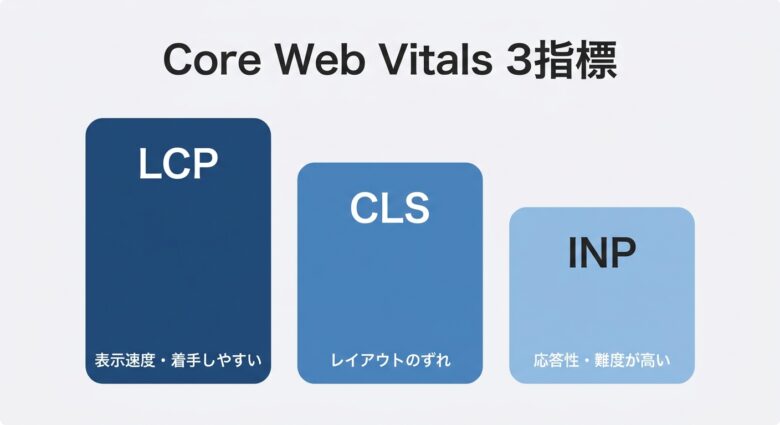 Core Web Vitals3指標の改善しやすさ