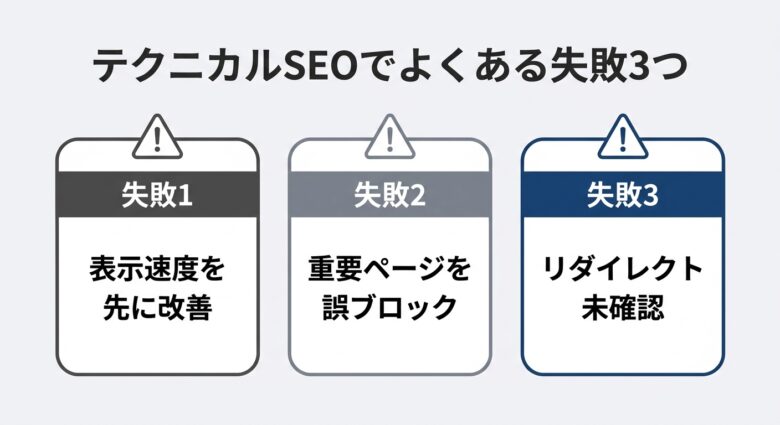 テクニカルSEOでよくある失敗パターン3つ