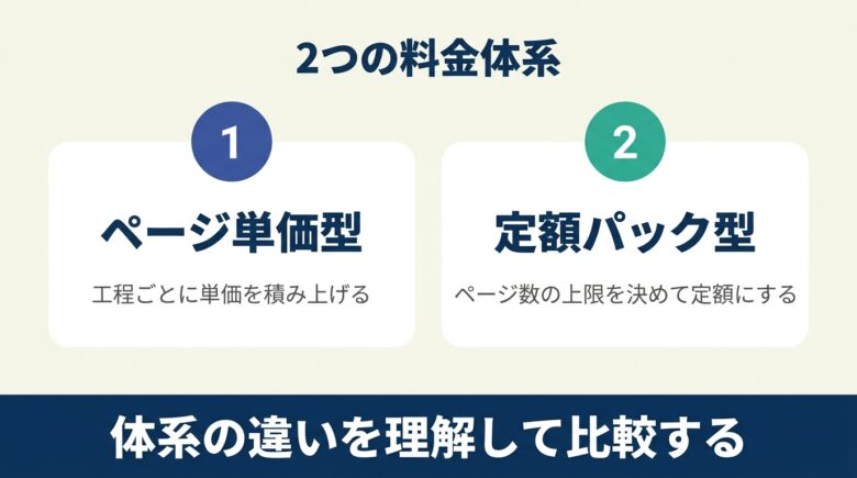 ホワイトペーパー制作の2つの料金体系。ページ単価型と定額パック型