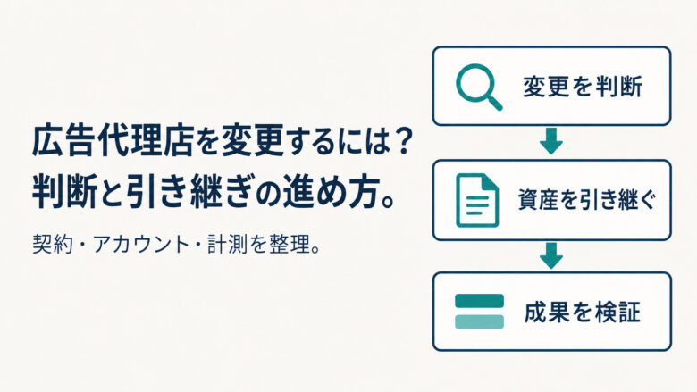 広告代理店の変更 判断基準と引き継ぎ手順