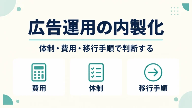 広告運用の内製化を体制・費用・移行手順で判断する